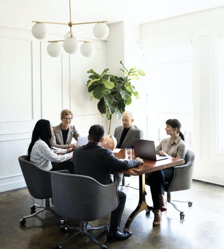 Happy business people in a meeting